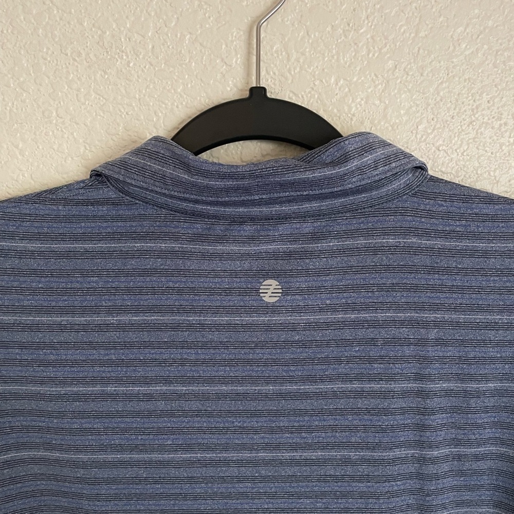 Z by Zella Men’s Striped Performance Court Polo Shirt M Blue - Picture 6 of 9